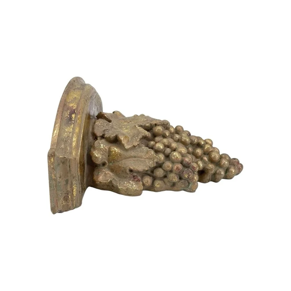 Vintage Sconce Gold Gilt Grape Corbel Shelf Tuscan Regency 11